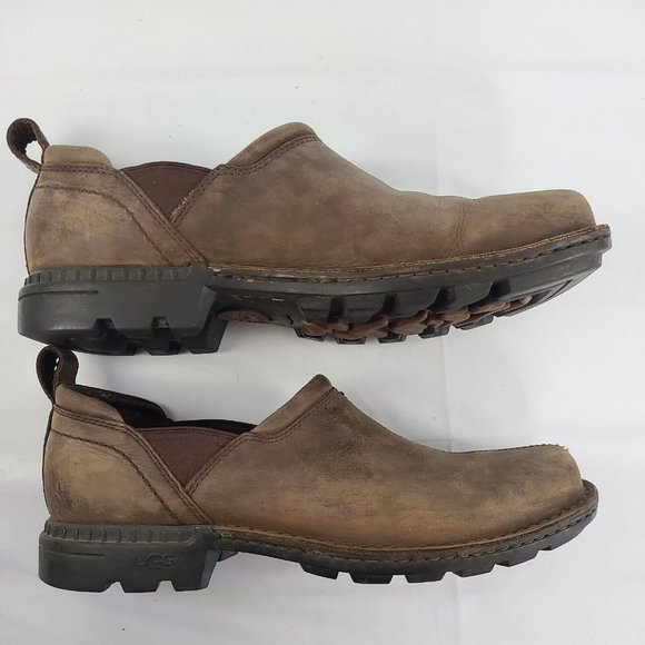 UGG Australia Dyersville Brown Sheepskin Leather Slip On Loafers Shoes Mens 11 - Picture 6 of 10
